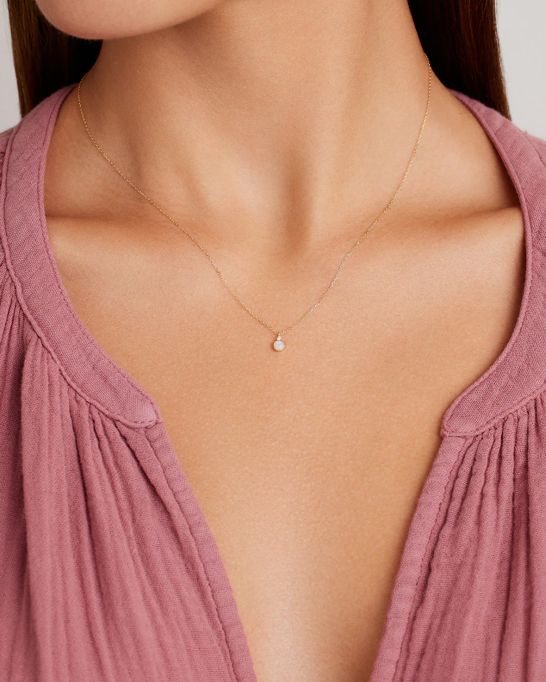 14k Gold Birthstone Necklace 2